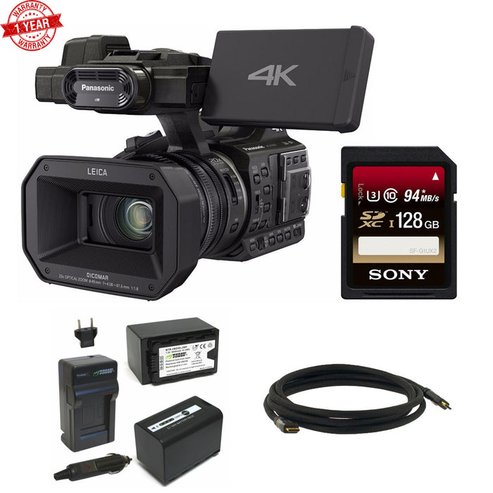 Panasonic HC-X1000 4K Cinema Camcorder + Sony 128GB Memory Card + Accessory Bundle