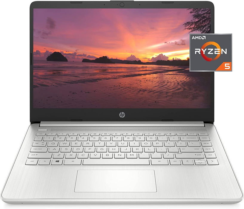 HP 14 Laptop, AMD Ryzen 5 5500U, 8 GB RAM, 256 GB SSD Storage, 14-inch Full HD Display, Windows 11 Home, Thin & Portable, Micro-edge & Anti-glare Screen, Silver (14-fq1025nr, 2021) - NJ Accessory/Buy Direct & Save