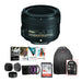 Nikon AF-S NIKKOR 50mm f/1.8G Lens with 16GB SD Card and Accessory Bundle