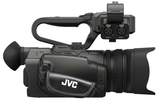JVC GY-HM200U/250 Ultra 4K HD 4KCAM Professional Camcorder &amp; Top Handle Audio Unit with XLR Microphone 64GB Card Reader Kit