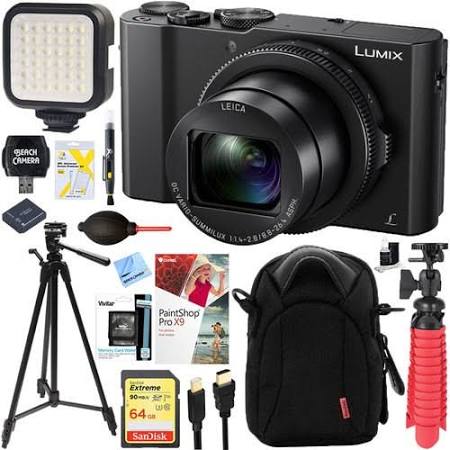 Panasonic Lumix LX10 20.1 MP 3X Optical Zoom Digital Camera (Black) + 64GB Deluxe Bundle