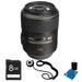 Nikon 105mm f/2.8G ED-IF AF-S VR Micro NIKKOR Lens Basic Bundle