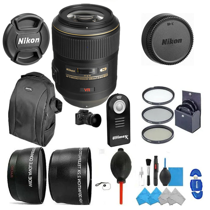 Nikon 105mm f/2.8G ED-IF AF-S VR Micro NIKKOR Lens Pro Bundle | NJ