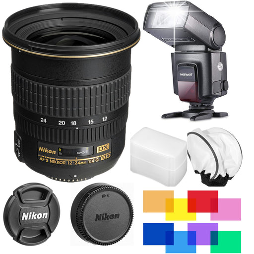 Nikon AF-S DX Zoom-NIKKOR 12-24mm f/4G IF-ED Lens Flash Bundle