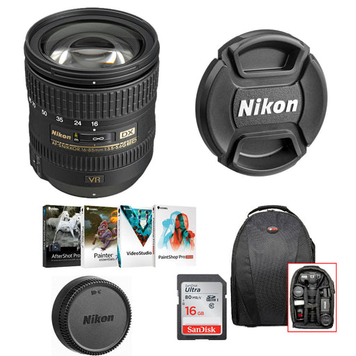 Nikon AF-S DX NIKKOR 16-85mm f/3.5-5.6G ED VR Lens Software Bundle