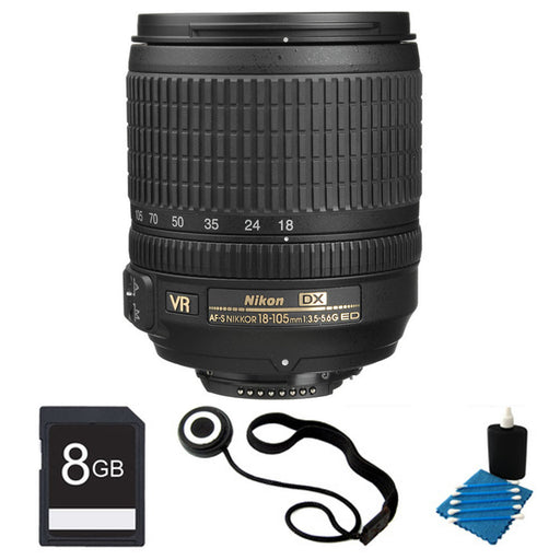 Nikon AF-S DX NIKKOR 18-105mm f/3.5-5.6G ED VR Lens Basic Bundle