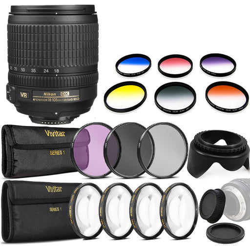 Nikon AF-S DX NIKKOR 18-105mm f/3.5-5.6G ED VR Lens Filter Bundle