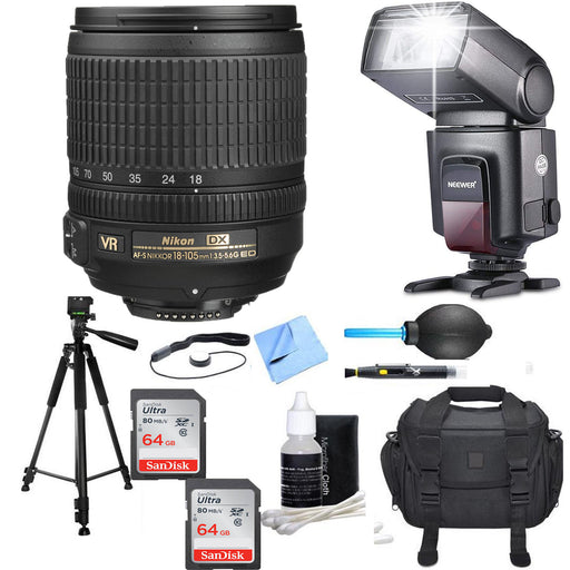 Nikon AF-S DX NIKKOR 18-105mm f/3.5-5.6G ED VR Lens Premium Bundle