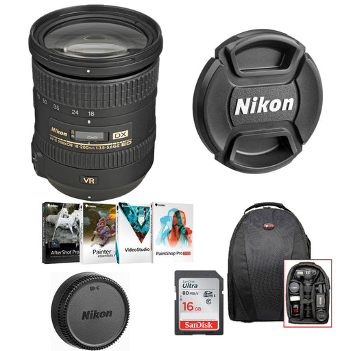 Nikon AF-S DX NIKKOR 18-200mm f/3.5-5.6G ED VR II Lens Software Bundle