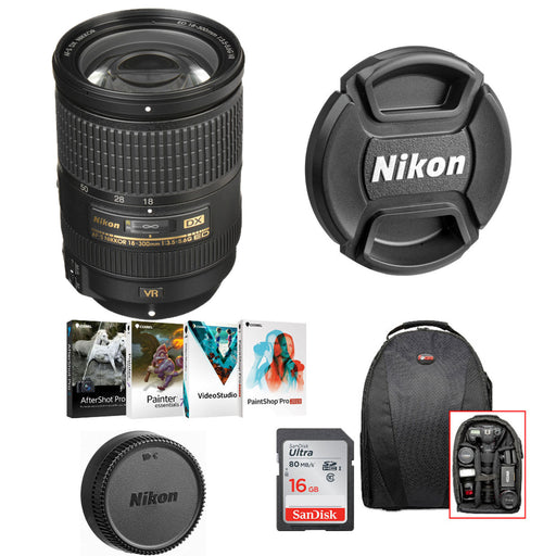 Nikon AF-S DX NIKKOR 18-300mm f/3.5-5.6G ED VR Lens Software Bundle