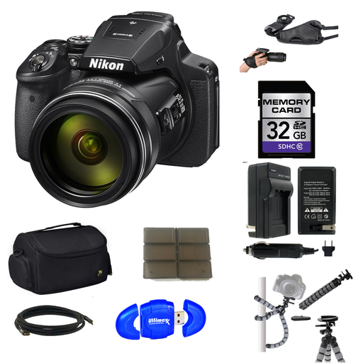 Nikon Coolpix P900/950 Camera with 32GB Card Case Battery Charger &amp; Tripod Kit