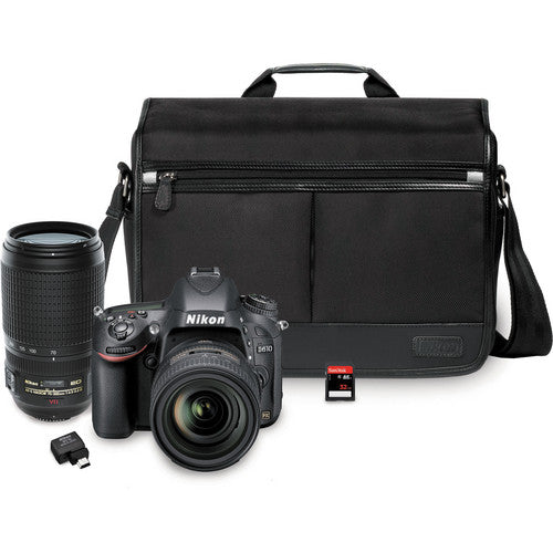 Nikon D610 DSLR Camera with Nikon AF-S 24-85mm f/3.5-4.5G ED, AF-S VR 70-300mm f/4.5-5.6G IF-ED | Case | WU-1b &amp; 32GB SDHC Memory Card