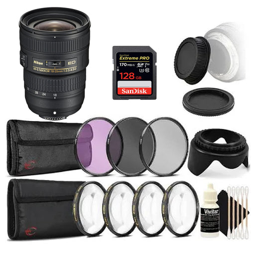 Nikon AF-S NIKKOR 18-35mm f/3.5-4.5G ED Lens W/ Filter Kit and More