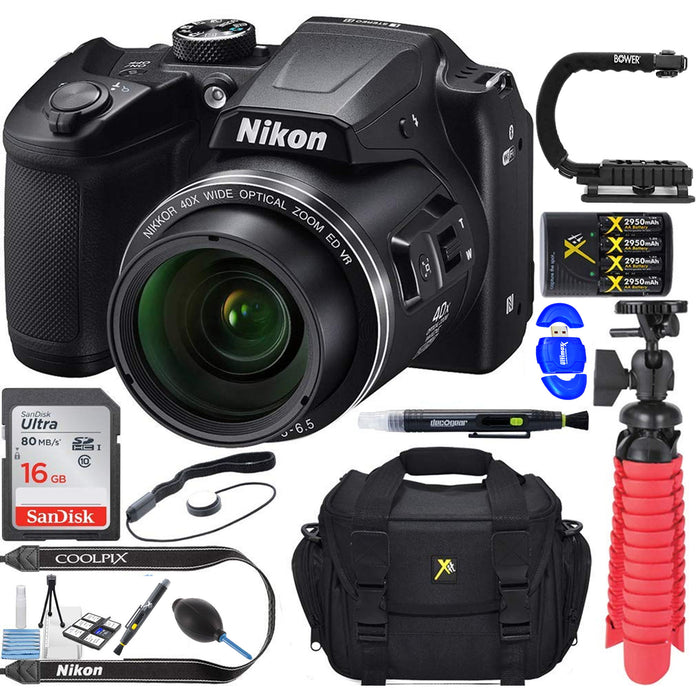 Nikon COOLPIX B500 16MP 40x Optical Zoom Digital Camera w/ Wi-Fi | 16GB SDHC Accessory Bundle (Black)