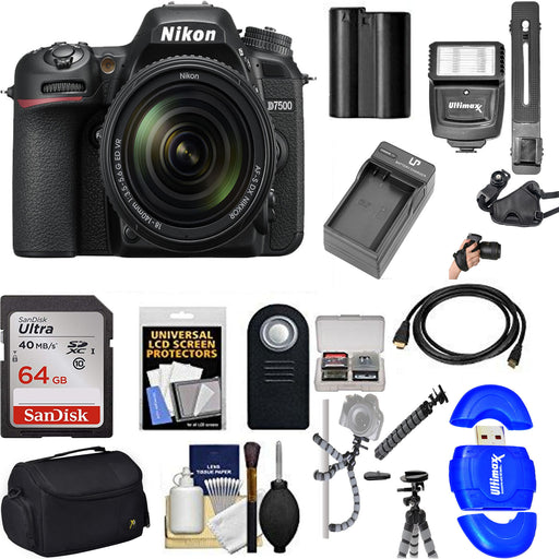 Nikon D7500 DSLR Camera with 18-140mm Lens &amp; 64GB Memory Card Starter Essential Bundle