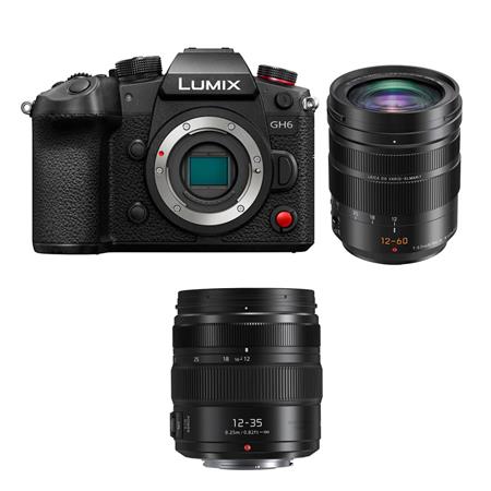 Panasonic Lumix GH6 Mirrorless Camera with Leica DG 12-60mm & G x Vario 12-35mm f/2.8 Aspherical Lens