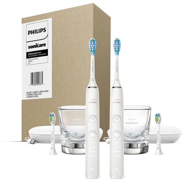 Philips Sonicare DiamondClean Connected Rechargeable Toothbrush 2 pack White/White