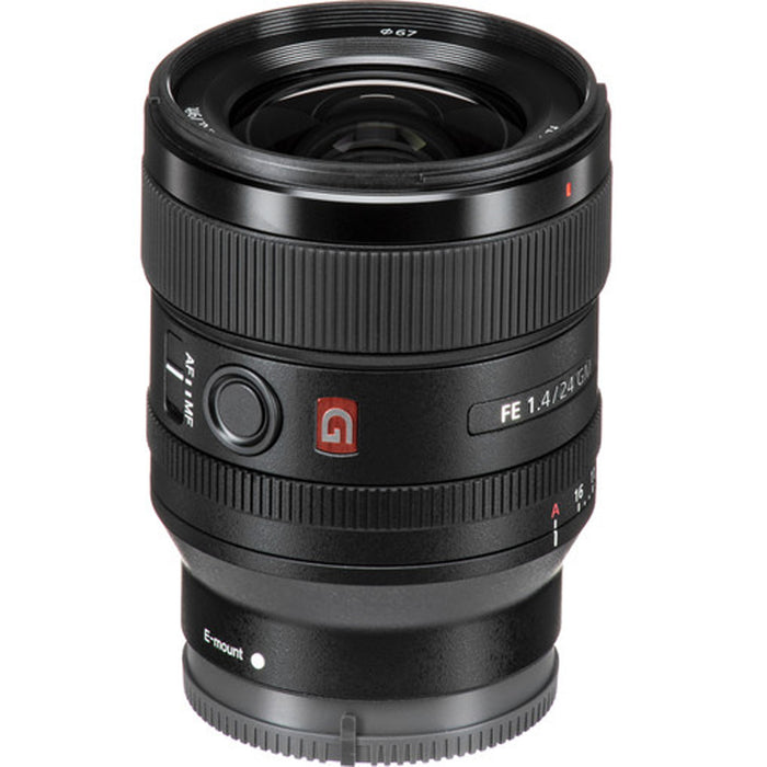 Sony FE 24mm f/1.4 GM Lens - Photography Backpack, 64SD Memory Card, Tripod &amp; Free Cleaning Kit