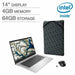 HP 14 Chromebook Bundle Intel Celeron 1080p Bonus Sleeve Wireless Mouse