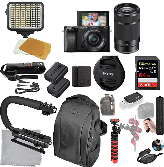 Sony a6100 Mirrorless Camera with 16-50mm and 55-210mm Lenses Ultimate  Expo- Pro Bundle 