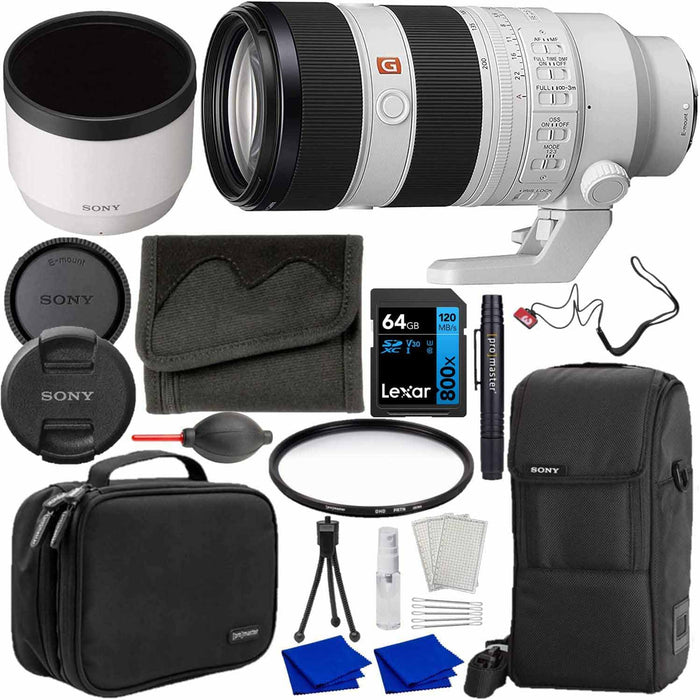 Sony FE 70-200mm F2.8 GM OSS II G Master Telephoto Zoom Lens Bundle with 64GB SDXC Card, Handy Case, Filter Kit, 77mm Protection Filter, Lens Pen + More
