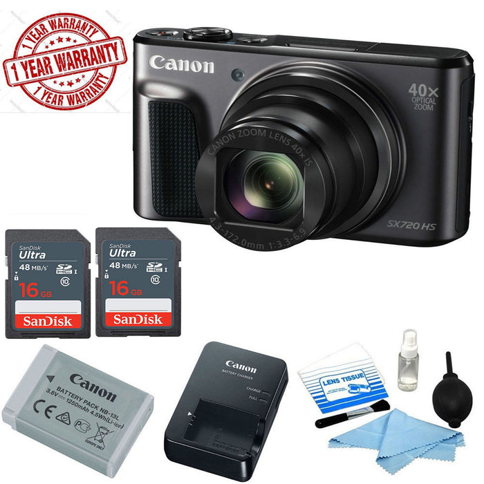Canon PowerShot SX720 HS Digital Camera w/ 2x 16GB Memory Cards