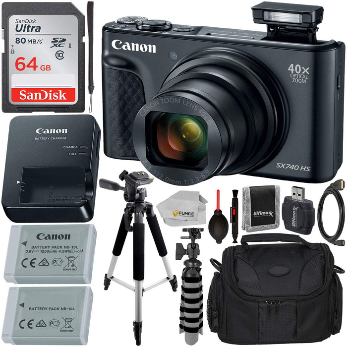 Canon PowerShot SX740 with Essential Accessory Bundle