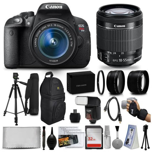 Canon EOS Rebel T5i / 800D, T7i DSLR Camera with 18-55mm STM lens Essential Bundle