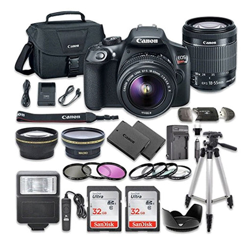 Canon EOS Rebel T6/2000D DSLR Camera with Canon EF-S 18-55mm Lens | 2pc SanDisk 32GB Memory Cards Accessory Kit