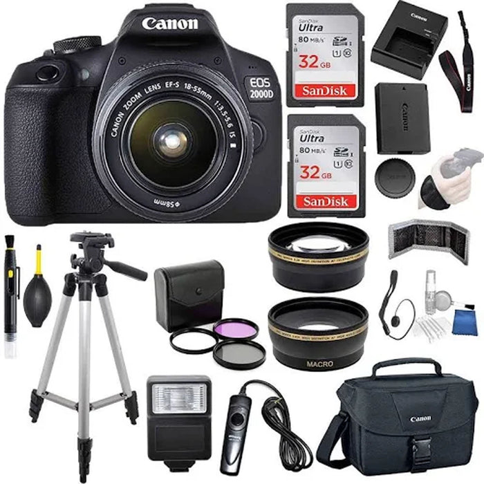 Canon EOS 2000D (Rebel T7) DSLR Camera w/EF-S  
