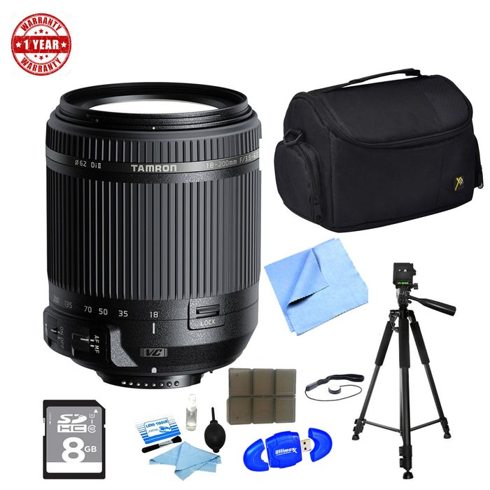 Tamron 18-200mm Di II VC All-In-One Zoom Lens for Canon / Nikon Mount w/ Pro Supreme Bundle||