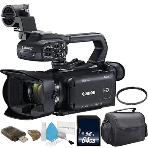 Canon XA11 Compact Full HD Camcorder W/ + 64GB Memory Card + 58mm UV Filter + Carrying Case + Deluxe Cleaning Kit Bundle